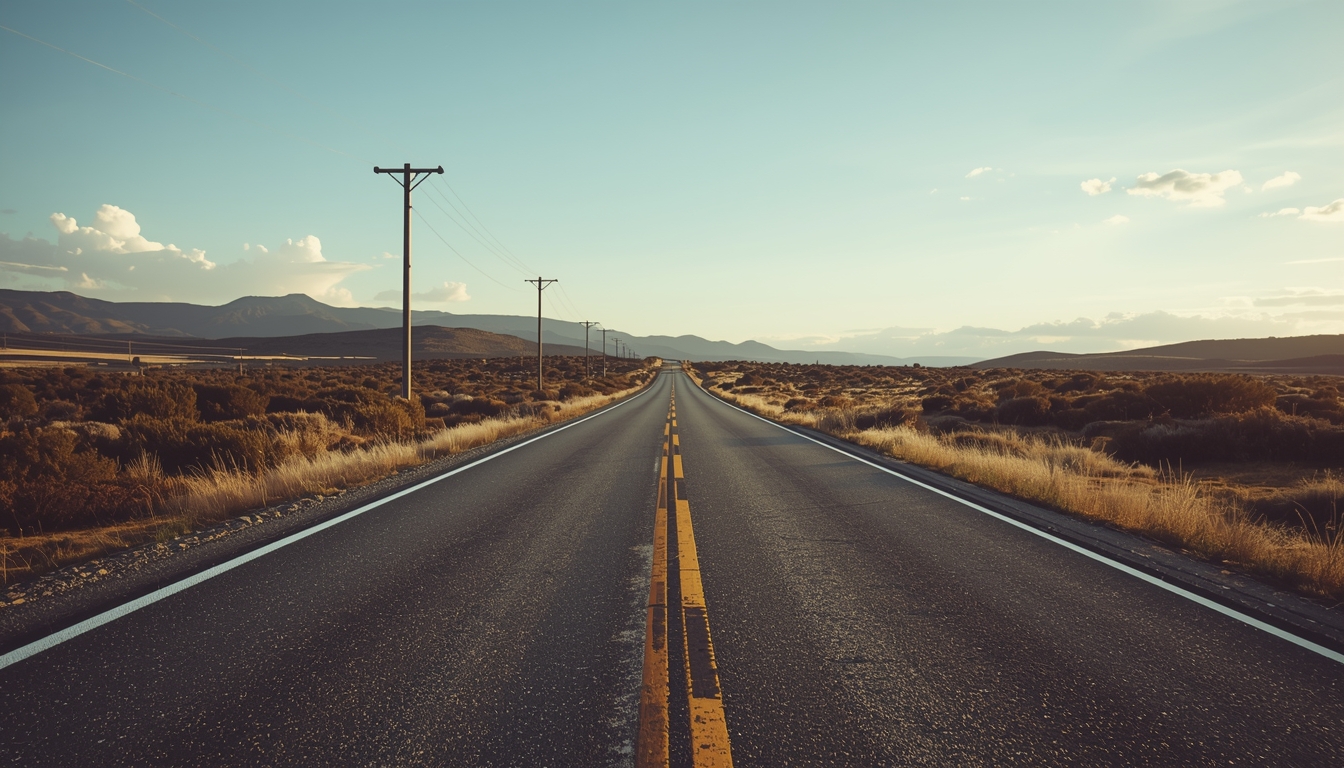 Purificationprpu mindful route scene along open road